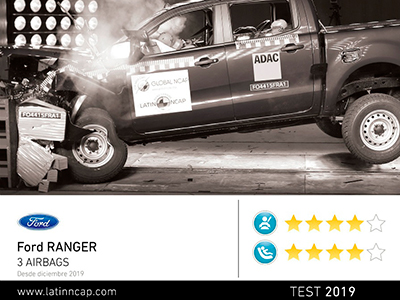 Ford Ranger obtuvo cuatro estrellas